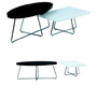  2 tables basses modernes noires et blanches DOMINO