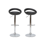 2 tabourets de bar / cuisine COMET revetement pvc noir image pub1