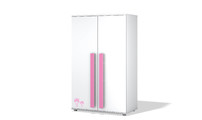 Armoire enfant rose et blanche MARCHANDE