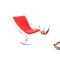 Bain de soleil design rouge et blanc SUNSET
