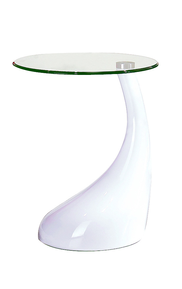 Bout de canap&eacute; / gu&eacute;ridon design COURBELLA - coloris blanc