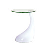 Bout de canap&eacute; / gu&eacute;ridon design COURBELLA - coloris blanc image pub1