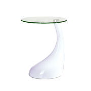 Bout de canap&eacute; / gu&eacute;ridon design COURBELLA - coloris blanc image pub1