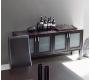 Buffet ALTON 4 portes ch&ecirc;ne malaisien /verre depoli - coloris wenge