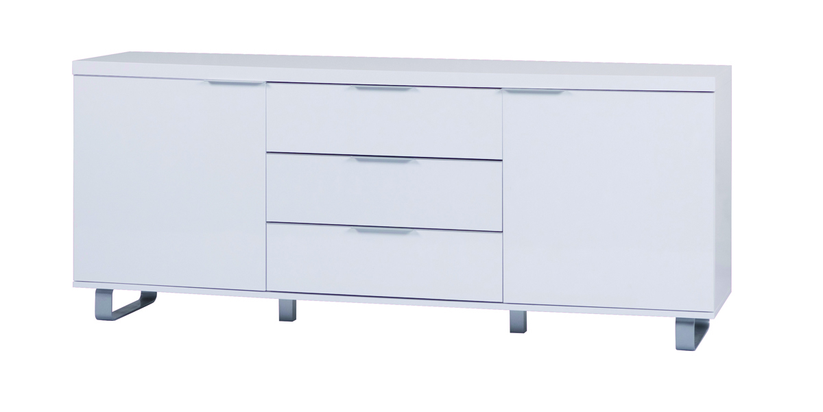 Buffet / bahut blanc  2 portes et 3 tiroirs LEA
