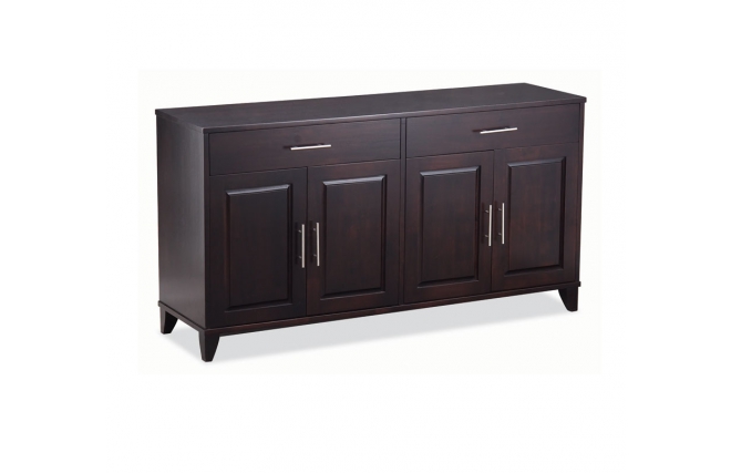 Buffet bas IRIS en ch&ecirc;ne malaisien - 4 portes, 2 tiroirs, coloris wenge