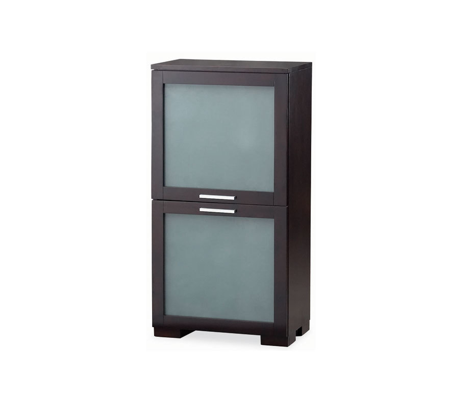 Buffet bas ISA 2 portes Verre D&eacute;poli - ch&ecirc;ne - coloris wenge
