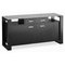 Buffet bas LAYTON 2 portes en chene - coloris wenge - verre transparent