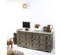 Buffet comptoir bois 17 tiroirs WINSTON