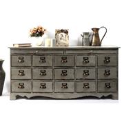 Buffet comptoir bois 17 tiroirs WINSTON