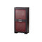 Buffet ISA 2 portes verre rouge - ch&ecirc;ne malaisien - coloris light cappucino
