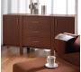 Buffet TOVI en chene - 2 portes , 3 tiroirs, coloris chocolat