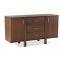 Buffet TOVI en chene - 2 portes , 3 tiroirs, coloris chocolat
