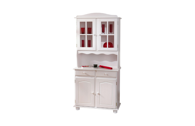 Buffet vaisselier 2 portes pin blanc MILENA