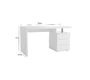 Bureau design blanc laqu&eacute; 3 tiroirs CALIX