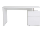 Bureau design blanc laqu&eacute; 3 tiroirs CALIX
