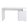 Bureau design blanc laqu&eacute; 3 tiroirs CALIX