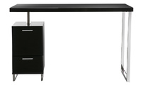 Bureau design laqu&eacute; noir 2 tiroirs LEXI
