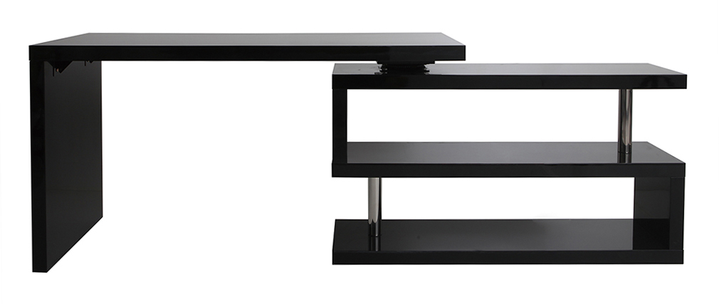 Bureau design noir laqu&eacute; amovible MAX