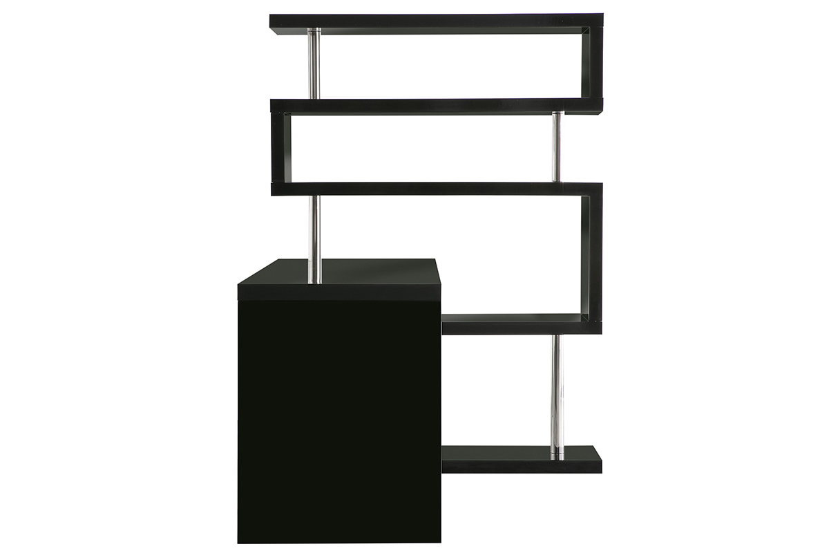Bureau design noir laqu&eacute; amovible T-MAX