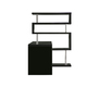 Bureau design noir laqu&eacute; amovible T-MAX