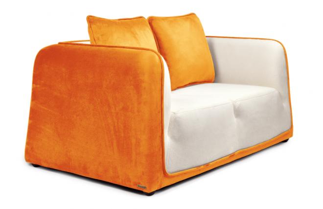 Canap&eacute; 2 places ITALIA coloris blanc et orange
