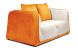 Canap&eacute; 2 places ITALIA coloris blanc et orange image 1