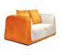 Canap&eacute; 2 places ITALIA coloris blanc et orange image 1