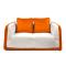 Canap&eacute; 2 places ITALIA coloris blanc et orange