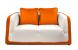 Canap&eacute; 2 places ITALIA coloris blanc et orange image 2