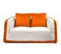 Canap&eacute; 2 places ITALIA coloris blanc et orange image 2