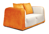 Canap&eacute; 2 places ITALIA coloris blanc et orange