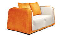 Canap&eacute; 2 places ITALIA coloris blanc et orange