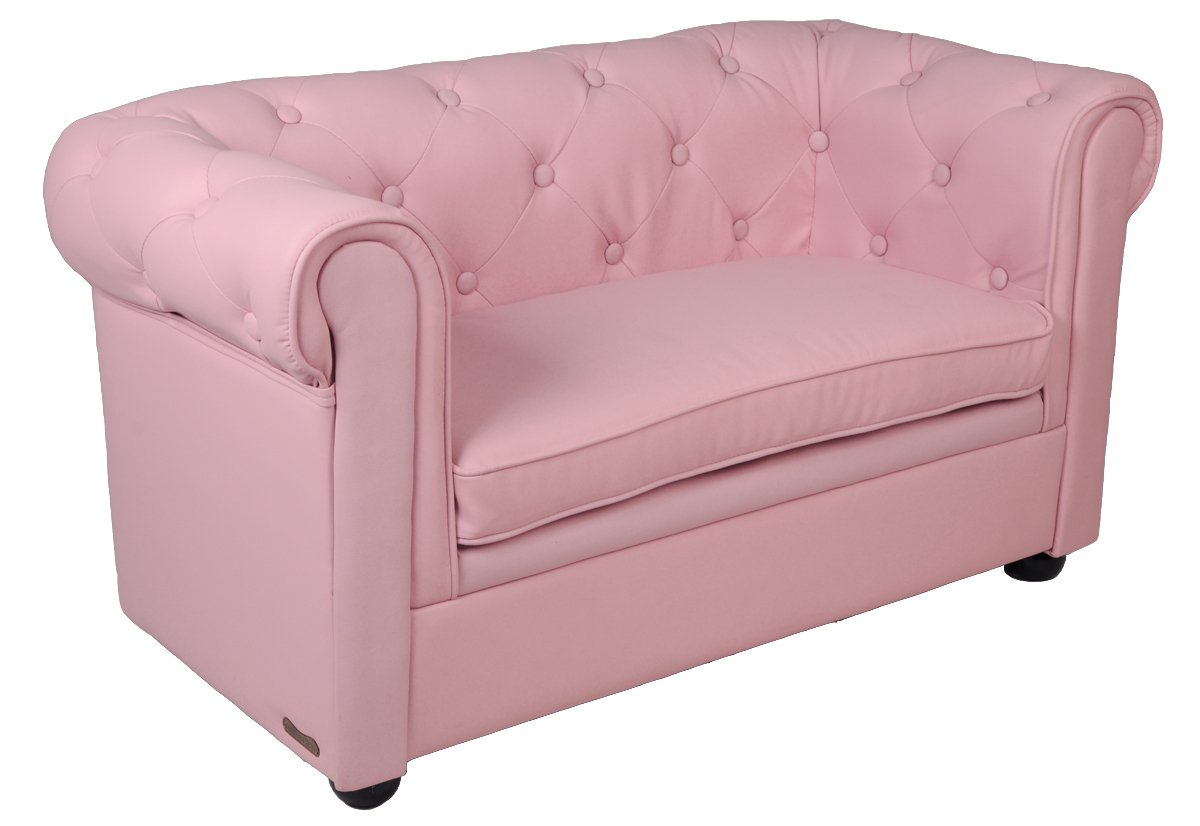 Canap&eacute; BABY CHESTERFIELD 2 places - coloris rose tendre image 1