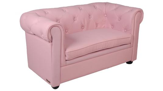Canap&eacute; BABY CHESTERFIELD 2 places - coloris rose tendre image 1