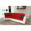 Canap&eacute; convertible 3 places en coton rouge et blanc