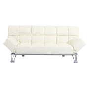 Canape convertible 3 places MANHATTAN blanc - cuir image pub1