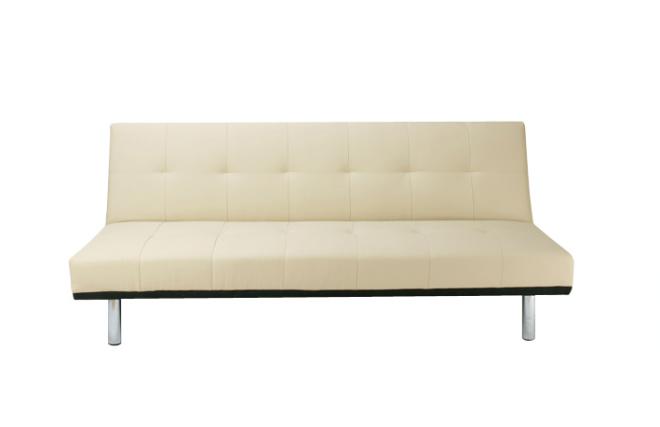 Canap&eacute; convertible beige moderne 3 places polyur&eacute;thane Phoenix