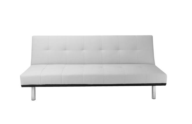 Canap&eacute; convertible blanc moderne 3 places polyur&eacute;thane Phoenix
