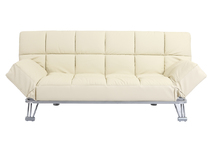 Canap&eacute; convertible cuir beige 3 places Manhattan