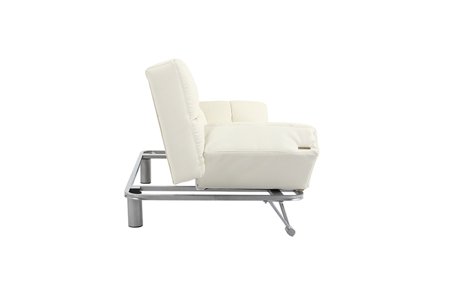 Canap&eacute; convertible cuir blanc 3 places Manhattan 