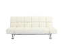 Canap&eacute; convertible cuir blanc 3 places Manhattan 