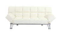 Canap&eacute; convertible cuir blanc 3 places Manhattan 