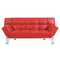 Canap&eacute; convertible cuir rouge 3 places Manhattan