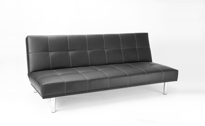 Canap&eacute; convertible noir moderne 3 places Phoenix