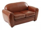 Canap&eacute; enfant 2 places en cuir marron clair - BABY CLUB