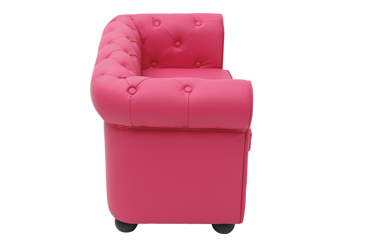 Canap&eacute; enfant 2 places framboise  -  BABY CHESTERFIELD