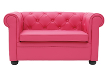 Canap&eacute; enfant 2 places framboise  -  BABY CHESTERFIELD