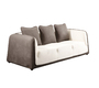 Canap&eacute; moderne blanc et gris cendr&eacute; en microfibre Italia