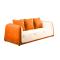 Canap&eacute; moderne blanc et orange en microfibre Italia